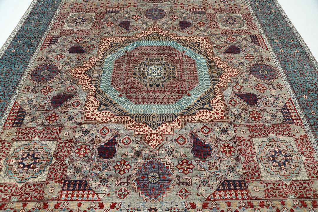 Hand Knotted Mamluk Wool Rug 9' 0" x 11' 11" - No. AT22376