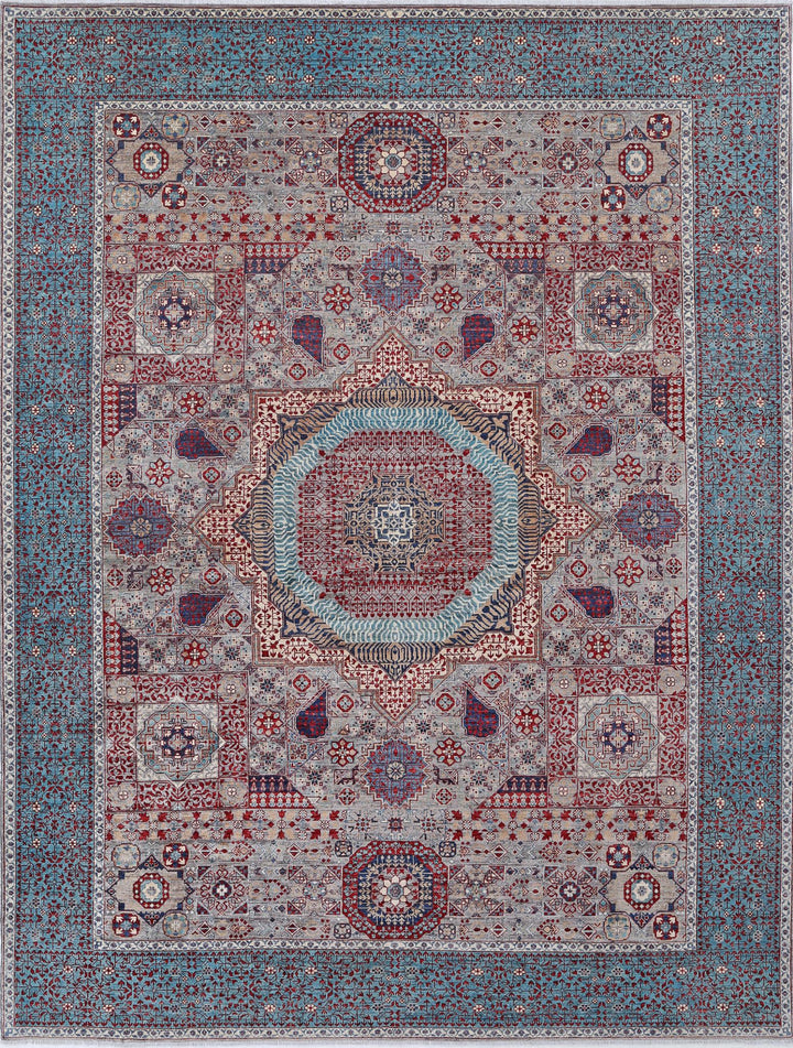 Hand Knotted Mamluk Wool Rug 9' 0" x 11' 11" - No. AT22376