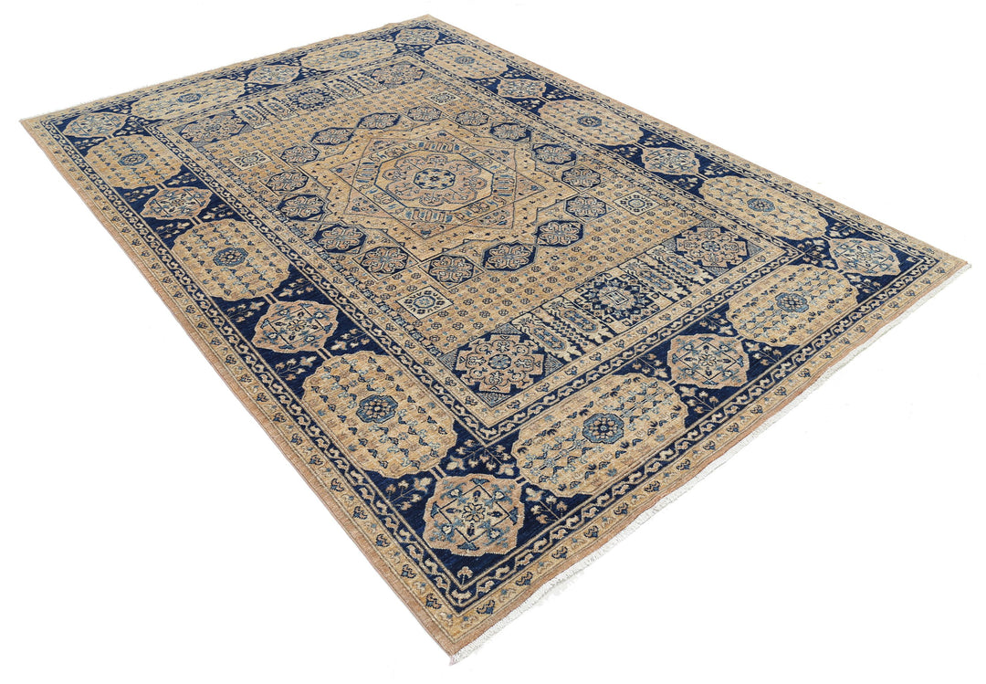 Hand Knotted Mamluk Wool Rug 6' 7" x 9' 3" - No. AT34299