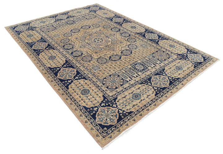 Hand Knotted Mamluk Wool Rug 6' 7" x 9' 3" - No. AT34299