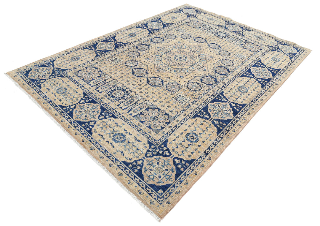 Hand Knotted Mamluk Wool Rug 6' 7" x 9' 3" - No. AT34299