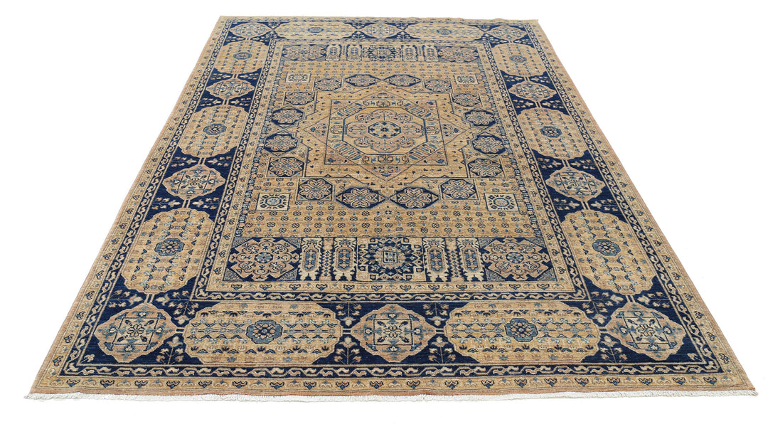 Hand Knotted Mamluk Wool Rug 6' 7" x 9' 3" - No. AT34299