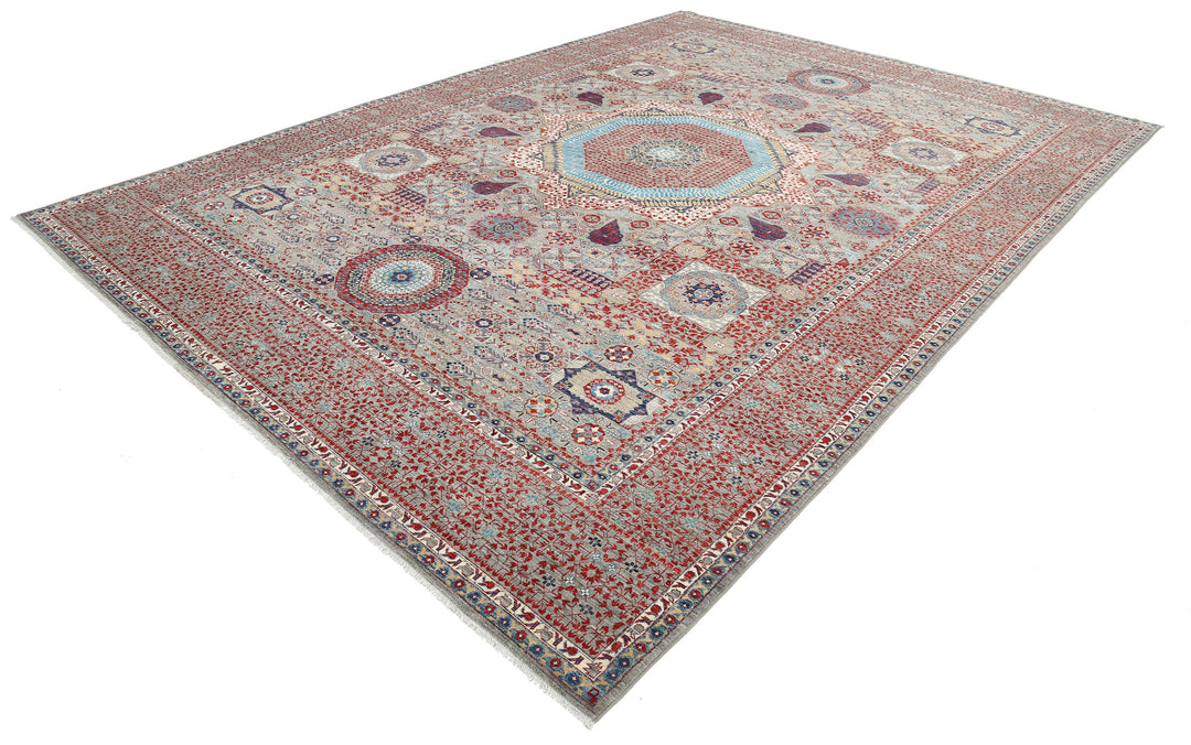 Hand Knotted Mamluk Wool Rug 8' 11" x 13' 11" - No. AT85383