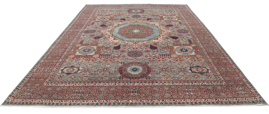 Hand Knotted Mamluk Wool Rug 8' 11" x 13' 11" - No. AT85383