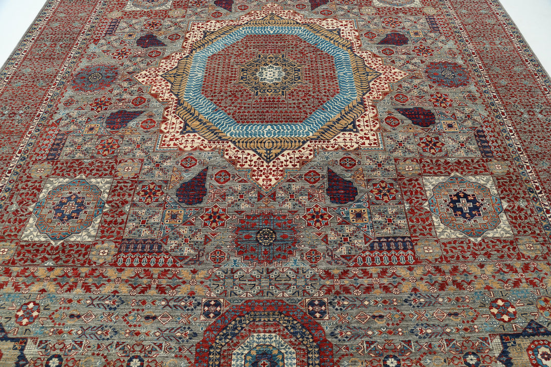 Hand Knotted Mamluk Wool Rug 8' 11" x 13' 11" - No. AT85383
