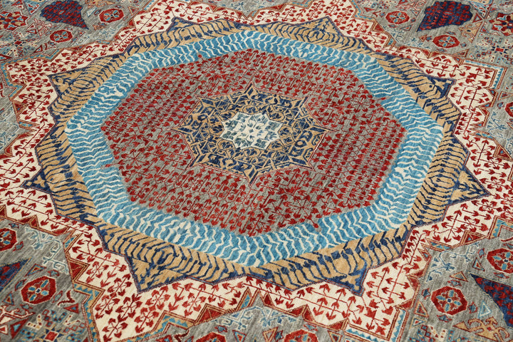 Hand Knotted Mamluk Wool Rug 8' 11" x 13' 11" - No. AT85383
