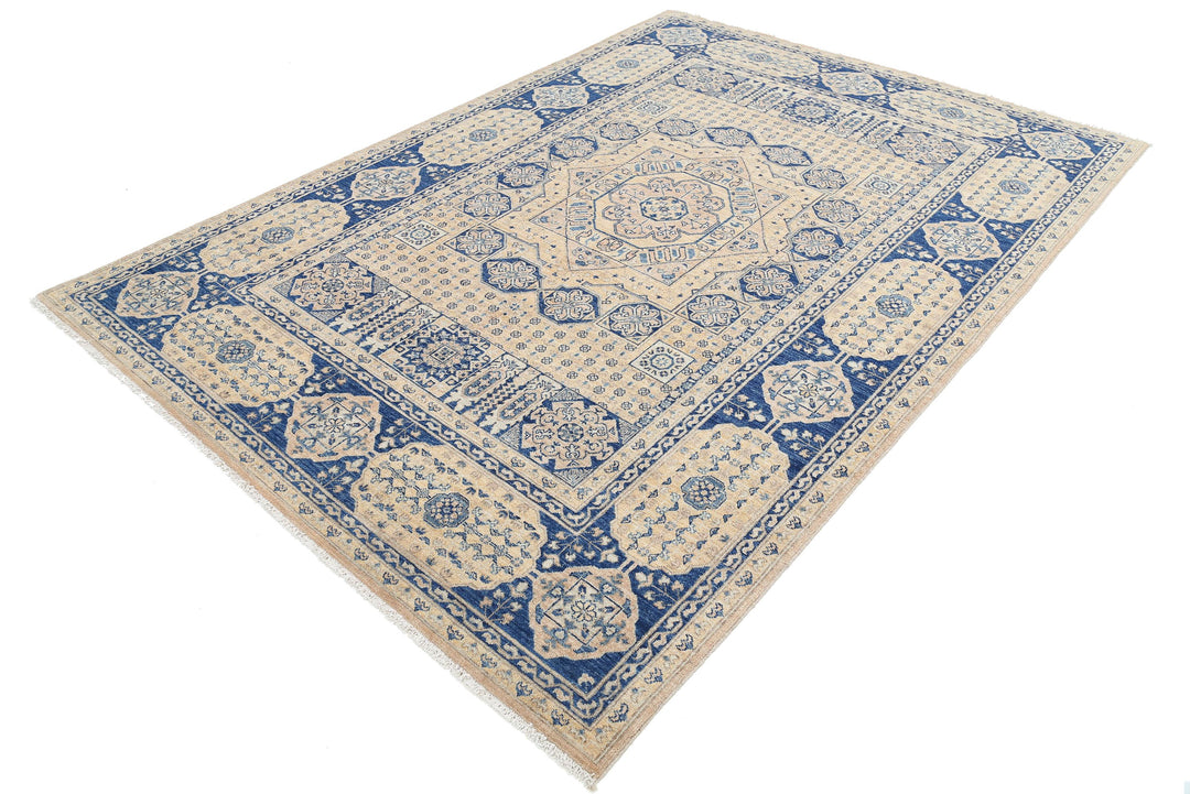 Hand Knotted Mamluk Wool Rug 6' 5" x 9' 4" - No. AT99210
