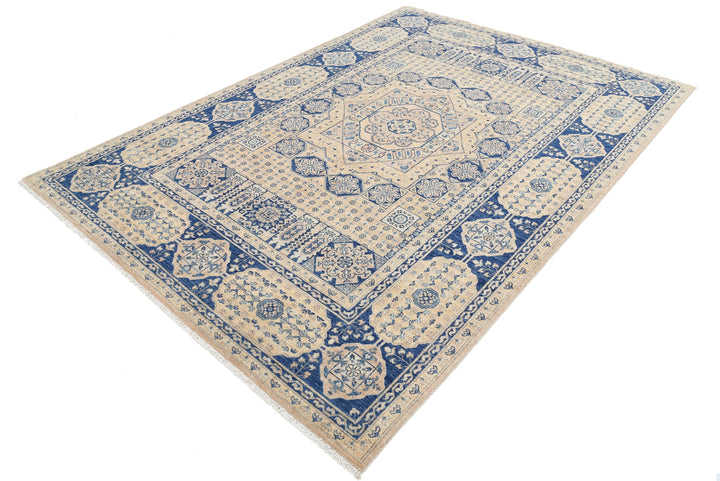 Hand Knotted Mamluk Wool Rug 6' 5" x 9' 4" - No. AT99210