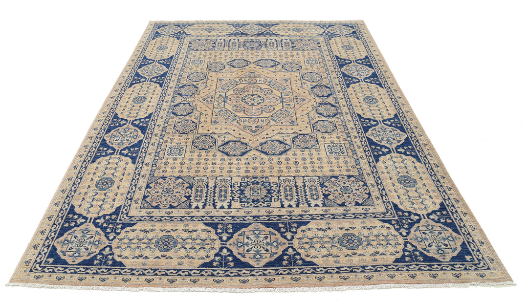 Hand Knotted Mamluk Wool Rug 6' 5" x 9' 4" - No. AT99210