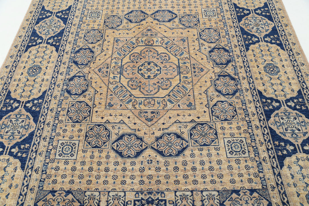 Hand Knotted Mamluk Wool Rug 6' 5" x 9' 4" - No. AT99210