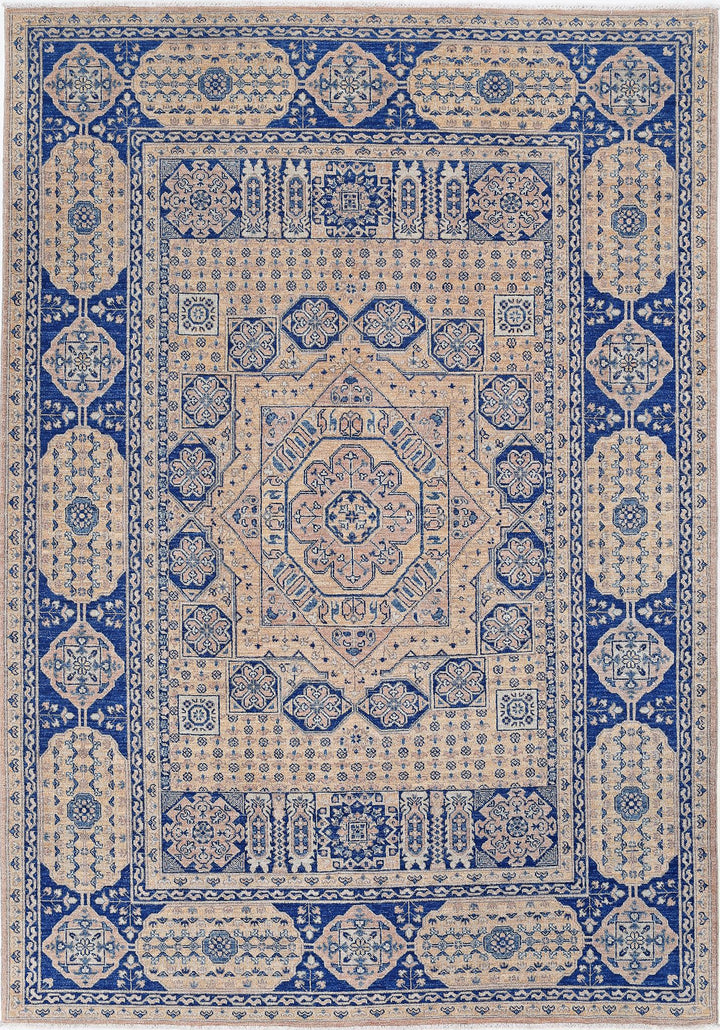 Hand Knotted Mamluk Wool Rug 6' 5" x 9' 4" - No. AT99210