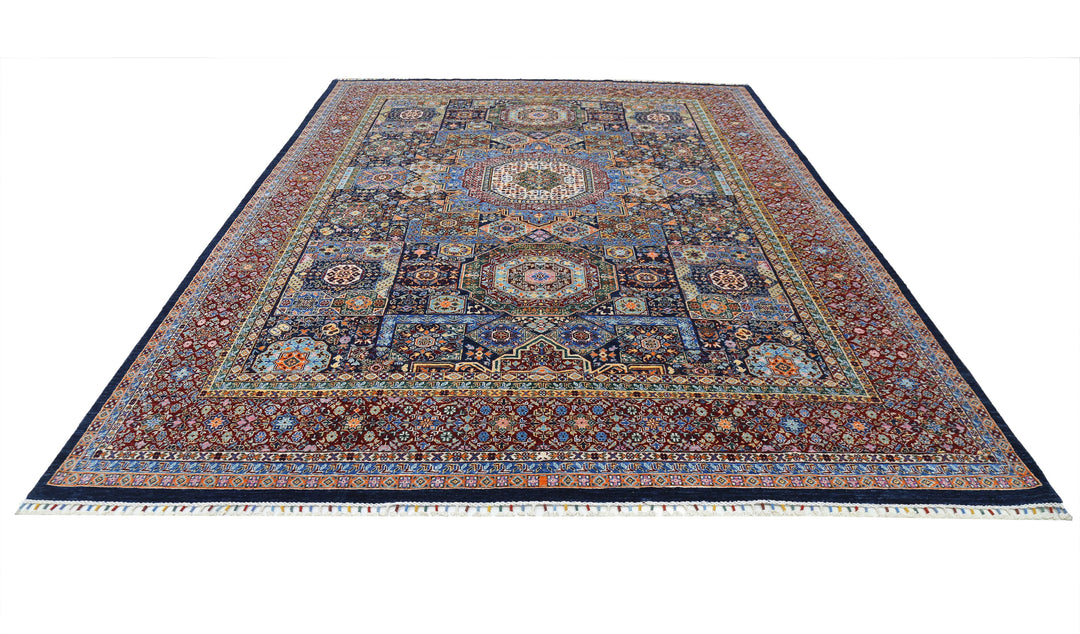 Hand Knotted Mamluk Wool Rug 8' 11" x 12' 1" - No. AT25430