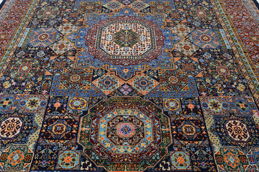Hand Knotted Mamluk Wool Rug 8' 11" x 12' 1" - No. AT25430
