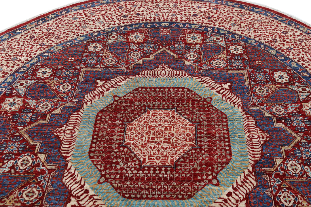 Hand Knotted Mamluk Wool Rug 7' 10" x 7' 11" - No. AT86990