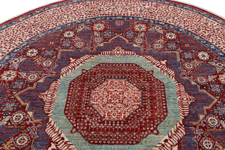 Hand Knotted Mamluk Wool Rug 7' 10" x 7' 11" - No. AT86990