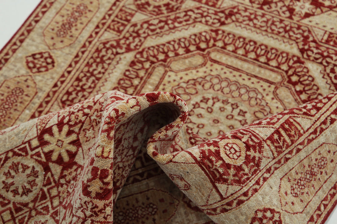 Hand Knotted Fine Mamluk Wool Rug 3' 7" x 11' 3" - No. AT35826