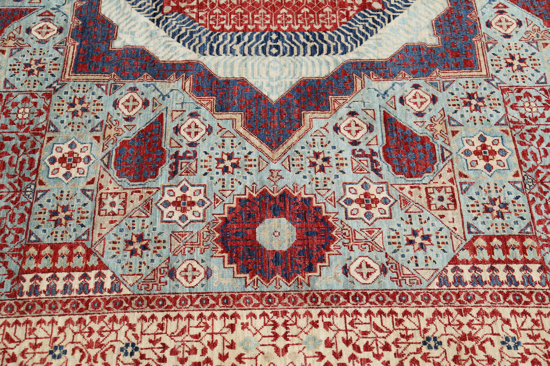 Hand Knotted Fine Mamluk Wool Rug 7' 11" x 10' 0" - No. AT10618