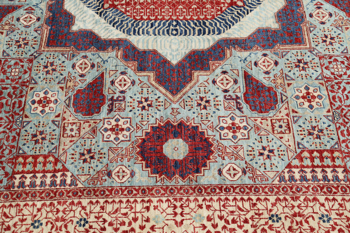 Hand Knotted Fine Mamluk Wool Rug 7' 11" x 10' 0" - No. AT10618