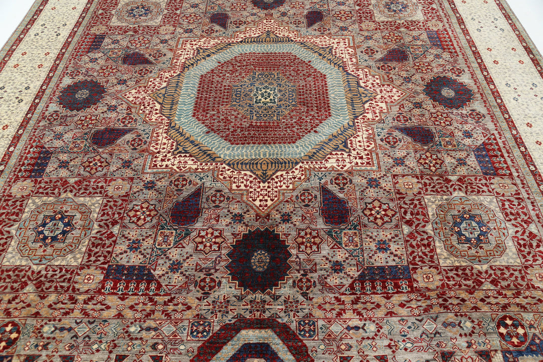Hand Knotted Fine Mamluk Wool Rug 8' 10" x 12' 2" - No. AT51856