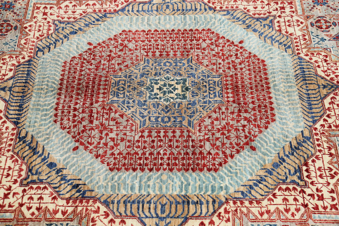 Hand Knotted Fine Mamluk Wool Rug 8' 10" x 12' 2" - No. AT51856