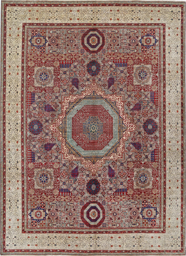 Hand Knotted Fine Mamluk Wool Rug 8' 10" x 12' 2" - No. AT51856