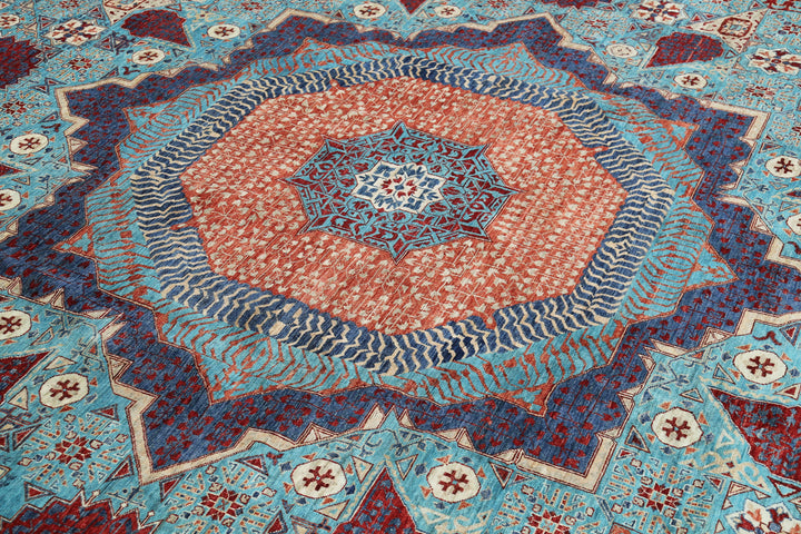 Hand Knotted Fine Mamluk Wool Rug 11' 11" x 17' 5" - No. AT12715