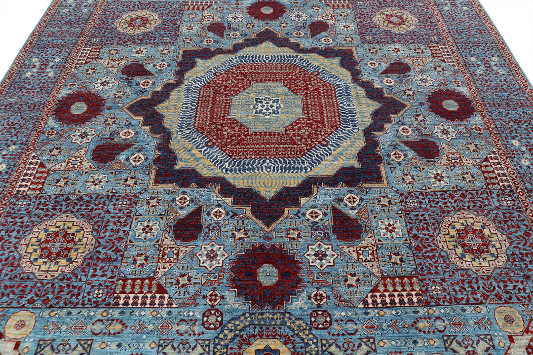 Hand Knotted Fine Mamluk Wool Rug 8' 1" x 9' 10" - No. AT68382