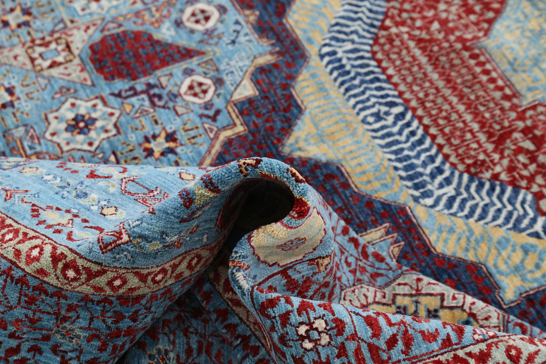 Hand Knotted Fine Mamluk Wool Rug 8' 1" x 9' 10" - No. AT68382