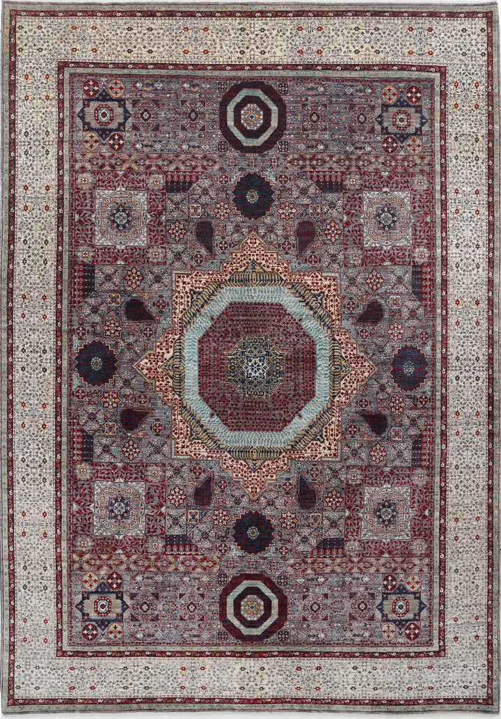 Hand Knotted Fine Mamluk Wool Rug 8' 9" x 12' 3" - No. AT26249