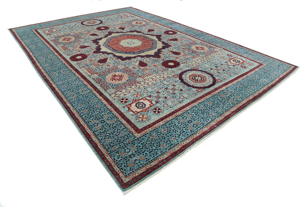 Hand Knotted Fine Mamluk Wool Rug 9' 11" x 14' 1" - No. AT29472
