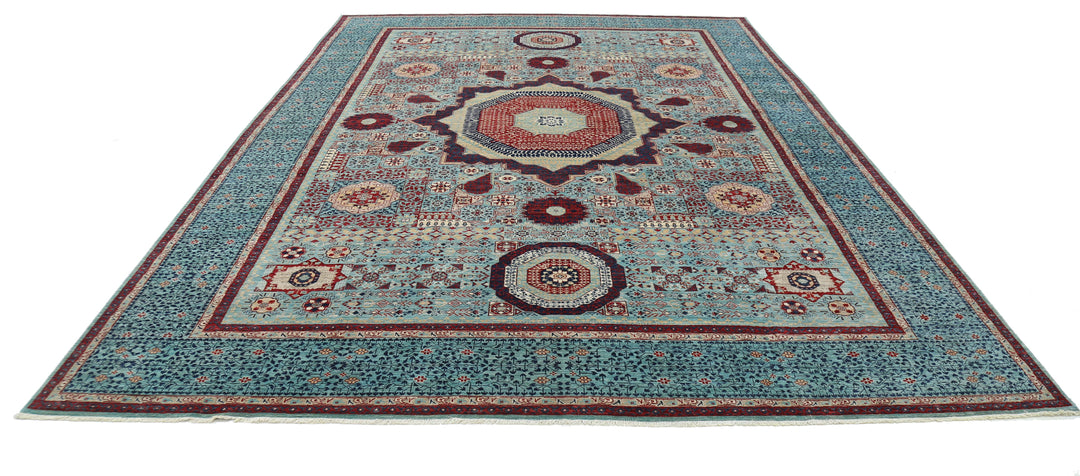 Hand Knotted Fine Mamluk Wool Rug 9' 11" x 14' 1" - No. AT29472