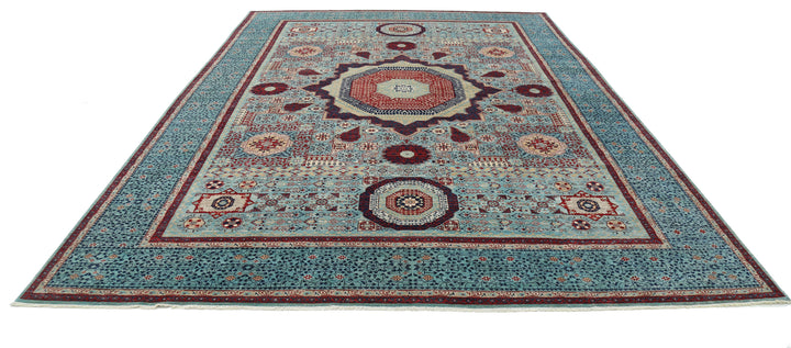 Hand Knotted Fine Mamluk Wool Rug 9' 11" x 14' 1" - No. AT29472