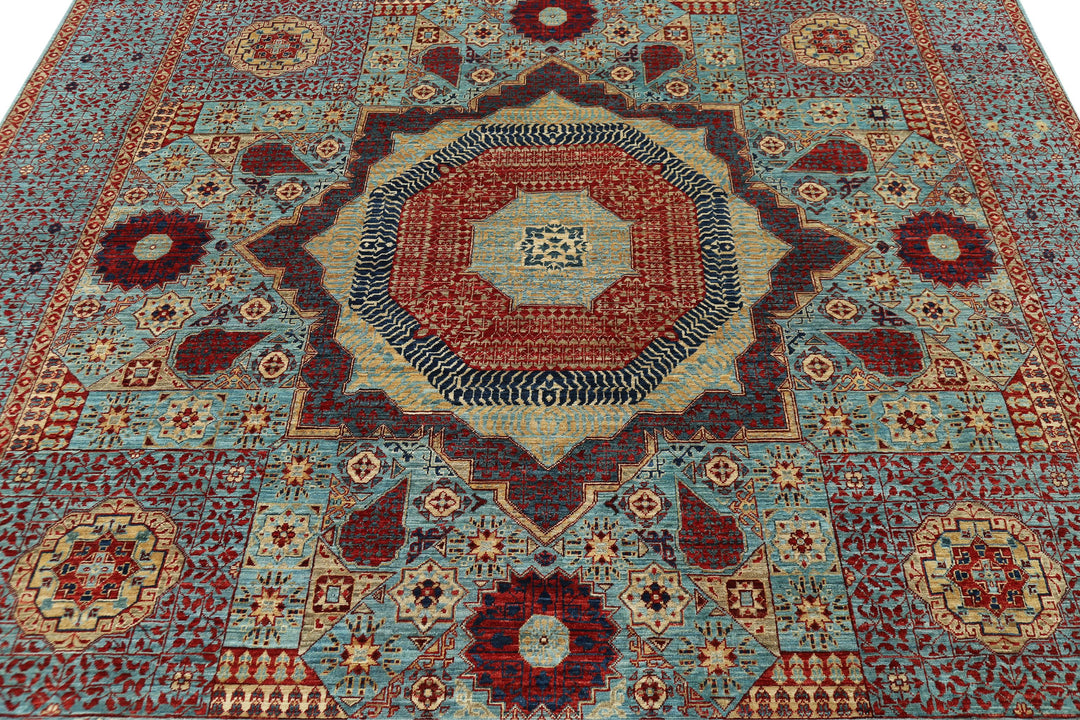 Hand Knotted Fine Mamluk Wool Rug 7' 11" x 9' 11" - No. AT41948