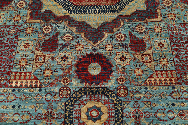 Hand Knotted Fine Mamluk Wool Rug 7' 11" x 9' 11" - No. AT41948