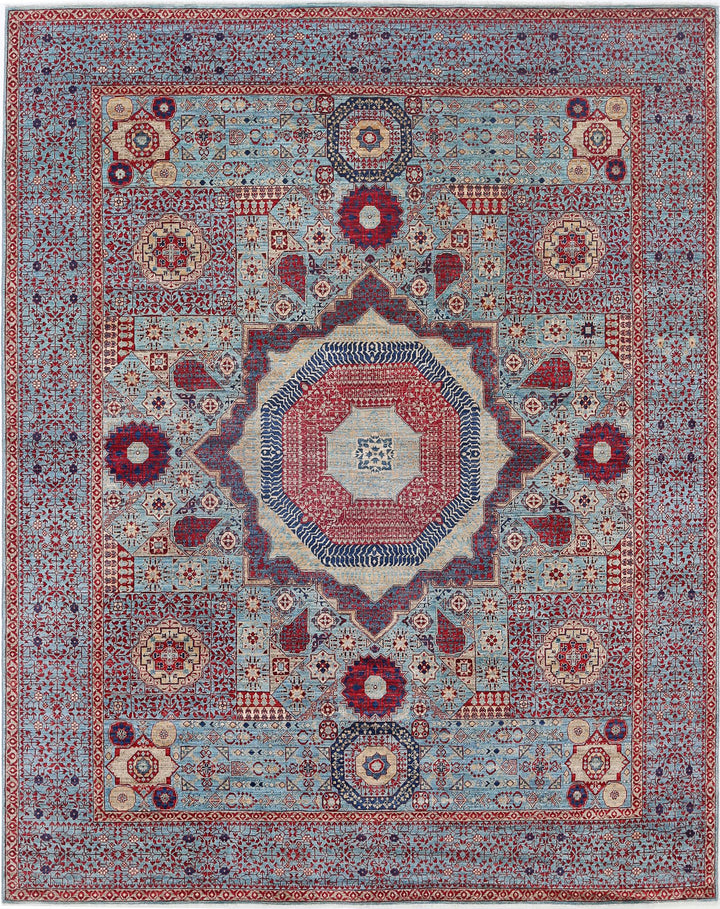 Hand Knotted Fine Mamluk Wool Rug 7' 11" x 9' 11" - No. AT41948