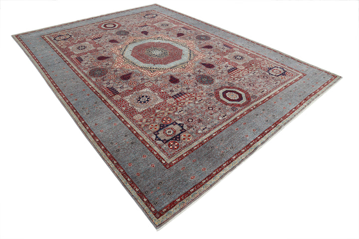 Hand Knotted Fine Mamluk Wool Rug 8' 10" x 11' 10" - No. AT82939