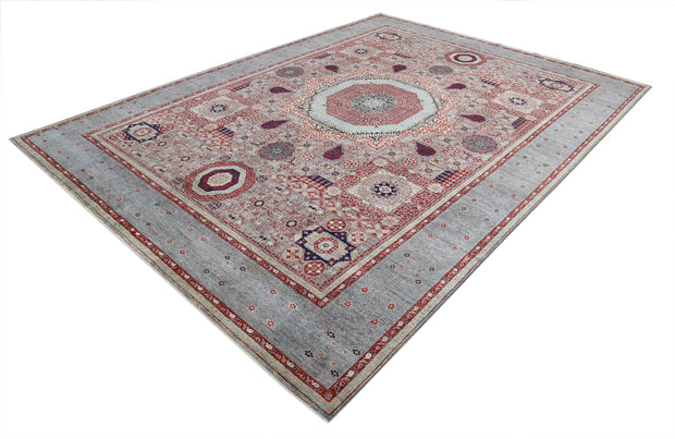 Hand Knotted Fine Mamluk Wool Rug 8' 10" x 11' 10" - No. AT82939