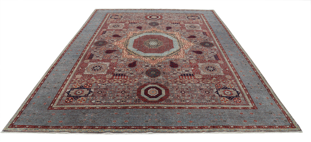 Hand Knotted Fine Mamluk Wool Rug 8' 10" x 11' 10" - No. AT82939