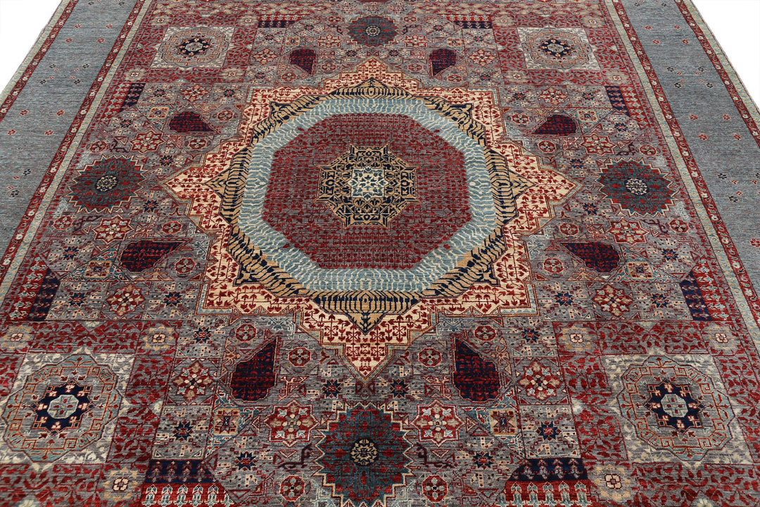 Hand Knotted Fine Mamluk Wool Rug 8' 10" x 11' 10" - No. AT82939