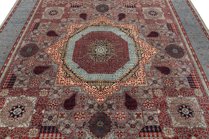 Hand Knotted Fine Mamluk Wool Rug 8' 10" x 11' 10" - No. AT82939