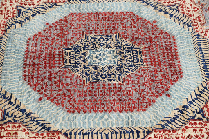 Hand Knotted Fine Mamluk Wool Rug 8' 10" x 11' 10" - No. AT82939