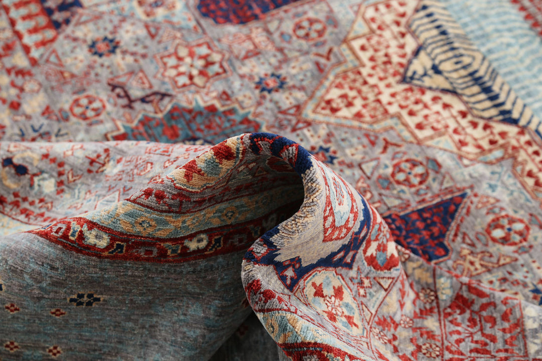 Hand Knotted Fine Mamluk Wool Rug 8' 10" x 11' 10" - No. AT82939