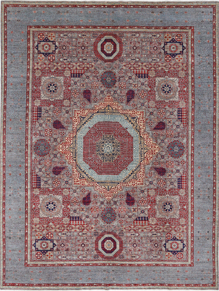 Hand Knotted Fine Mamluk Wool Rug 8' 10" x 11' 10" - No. AT82939