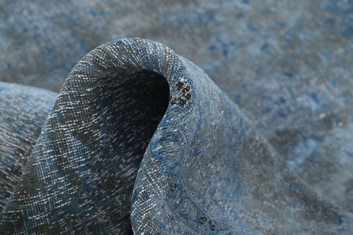 Hand Knotted Transitional Overdye Mashad Wool Rug 7' 8" x 10' 11" - No. AT35930