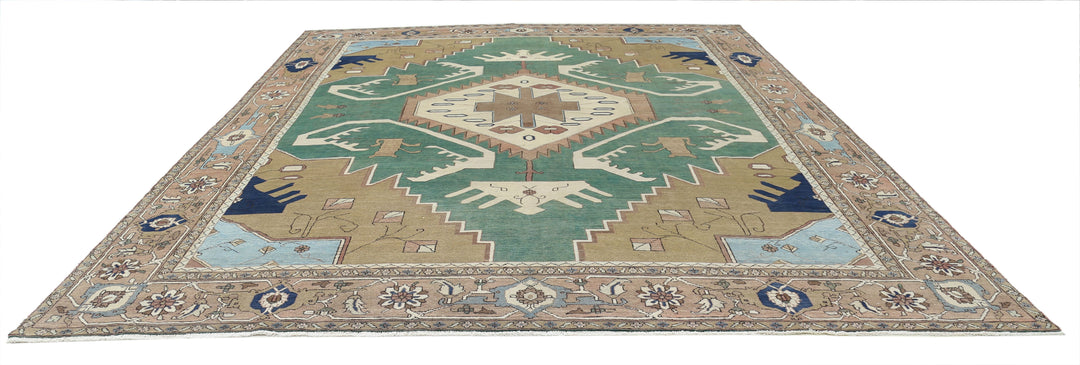 Hand Knotted Vintage Persian Meshkabad Wool Rug 11' 10" x 14' 6" - No. AT11357