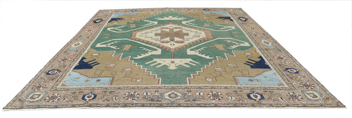 Hand Knotted Vintage Persian Meshkabad Wool Rug 11' 10" x 14' 6" - No. AT11357