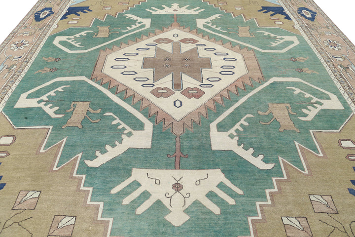 Hand Knotted Vintage Persian Meshkabad Wool Rug 11' 10" x 14' 6" - No. AT11357