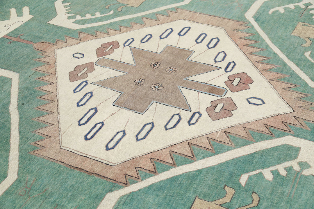 Hand Knotted Vintage Persian Meshkabad Wool Rug 11' 10" x 14' 6" - No. AT11357