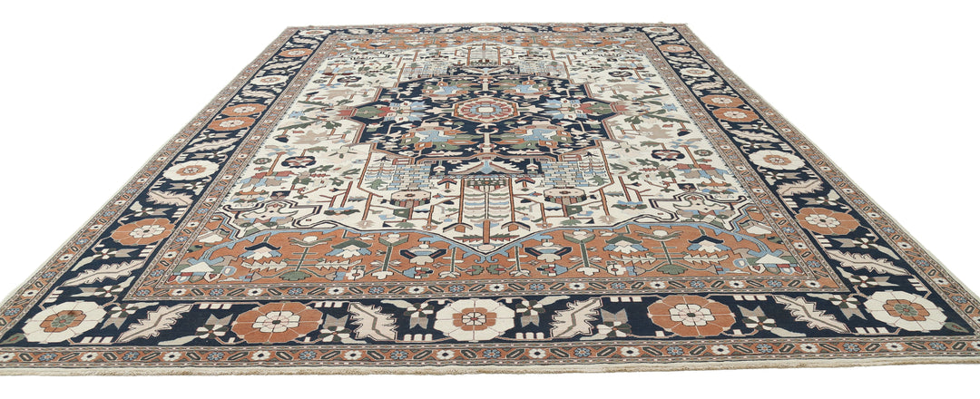Hand Knotted Vintage Persian Meshkabad Wool Rug 12' 0" x 15' 2" - No. AT49597