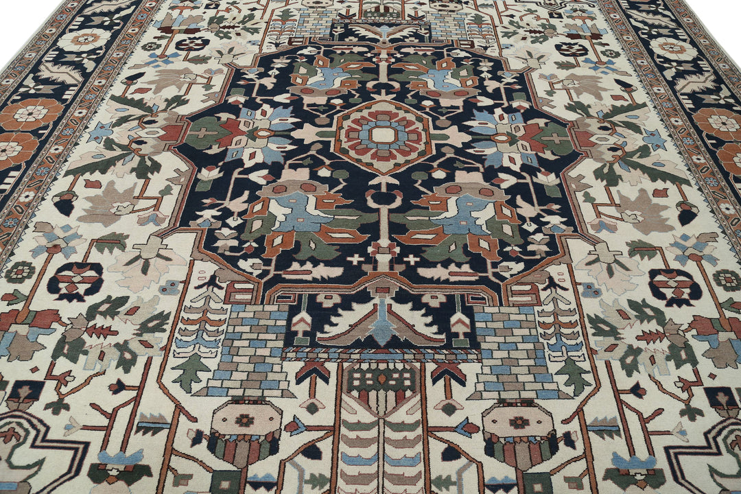 Hand Knotted Vintage Persian Meshkabad Wool Rug 12' 0" x 15' 2" - No. AT49597